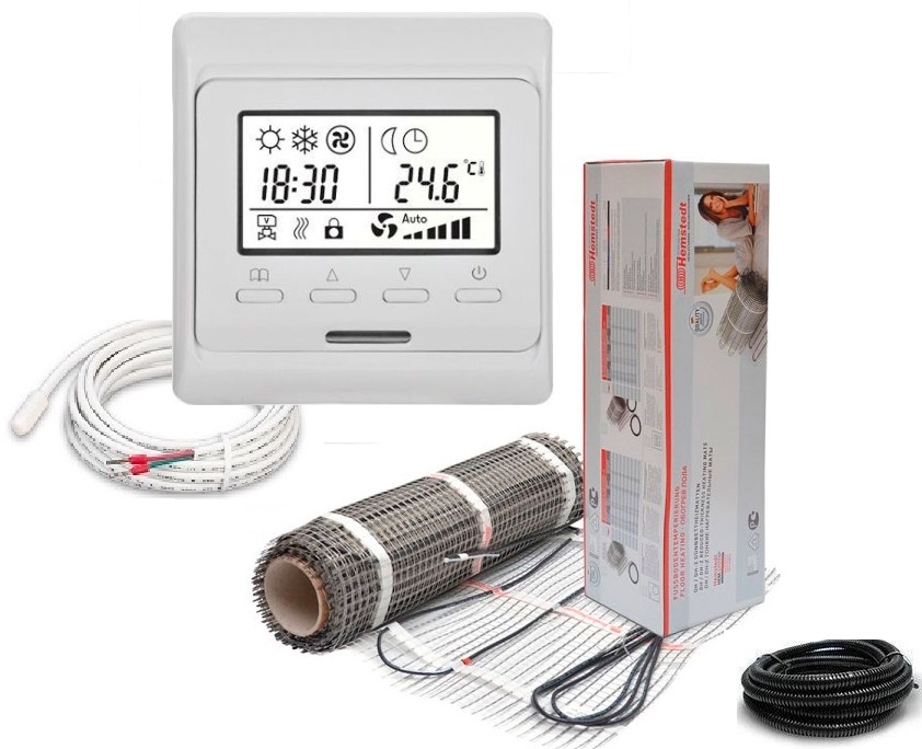 

Теплый пол Hemstedt двухжильный мат DH 4.5 м2 675Вт в комплекте с программируемым терморегулятором