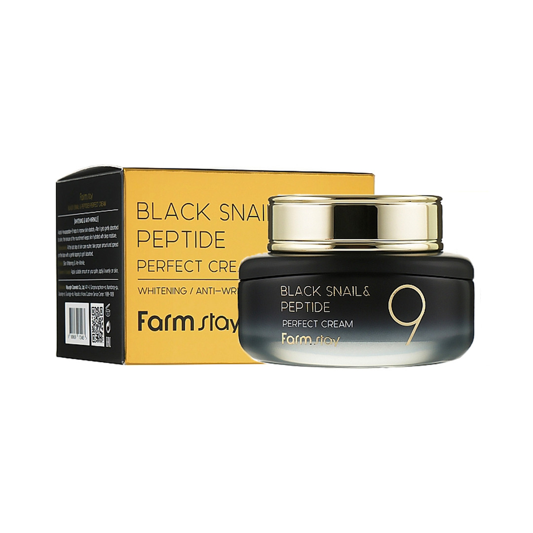 Омолаживающий крем с муцином черной улитки и пептидами Farm Stay Black ...