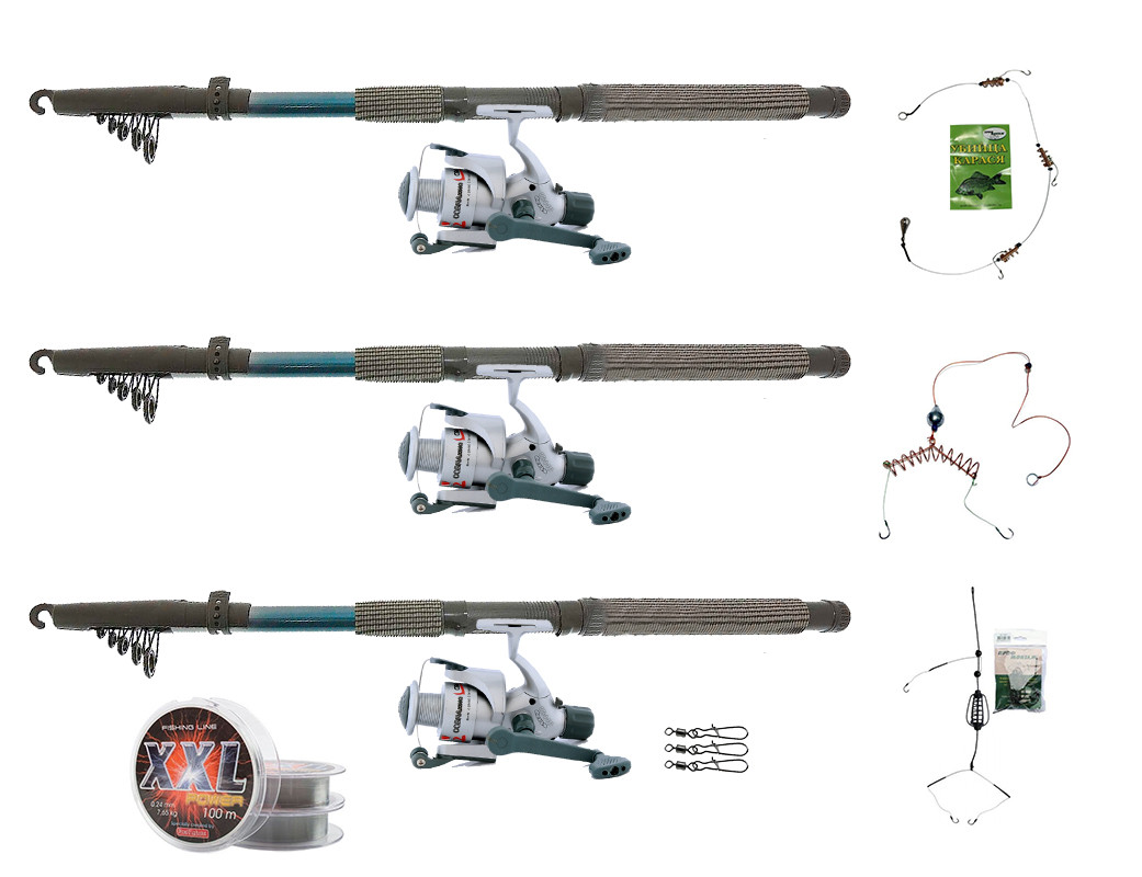 

Набір риболовний все в одному "Три донки" для ловлі, готовий до використання