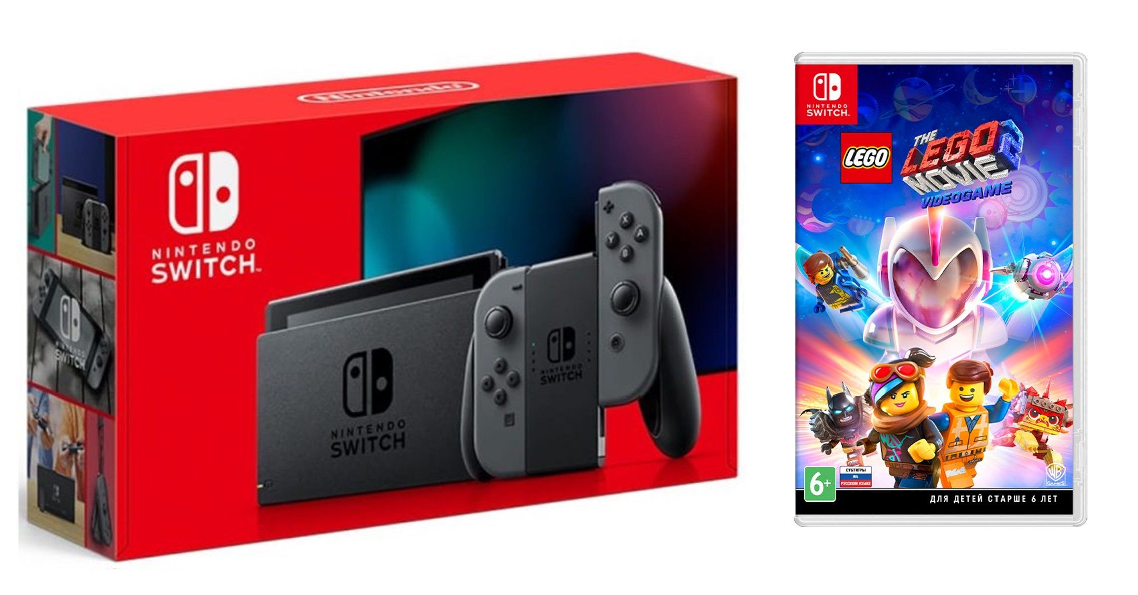 

Nintendo Switch Gray - Обновлённая версия + The LEGO Movie 2 Videogame для Nintendo Switch русские субтитры
