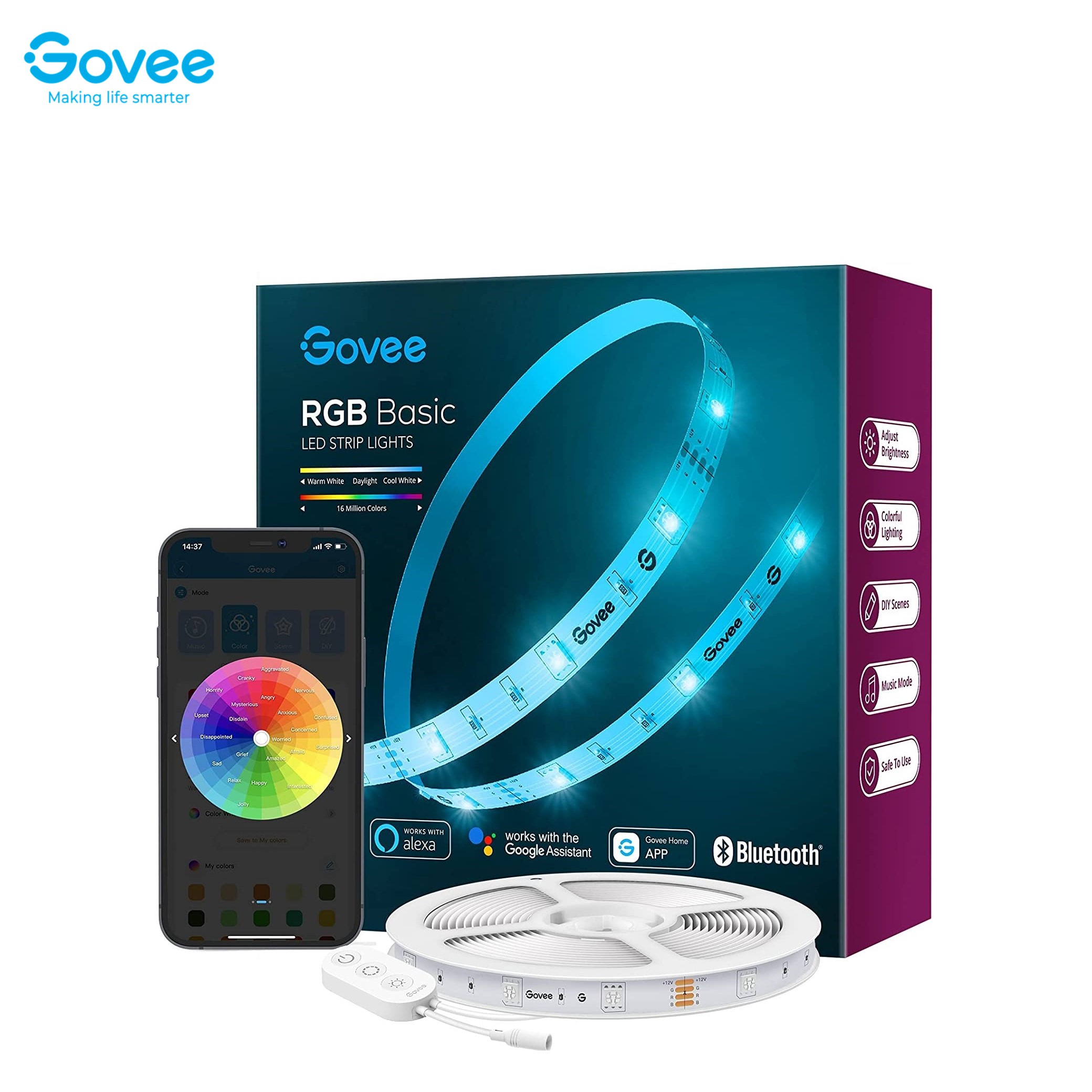 Умная светодиодная лента RGB Govee H615A 5 метров с микрофоном – фото ...