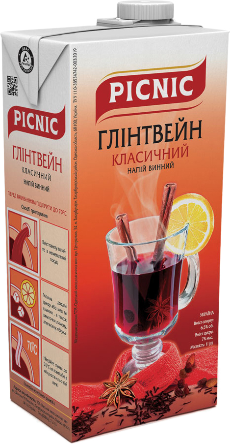 Винний напій Picnic Глінтвейн класичний 6.5% 1 л (4820179624809 ...