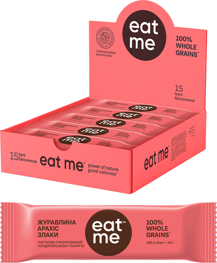 Упаковка батончиков EatMe Овсяные хлопья в белом шоколаде 40 г х 15 шт ...