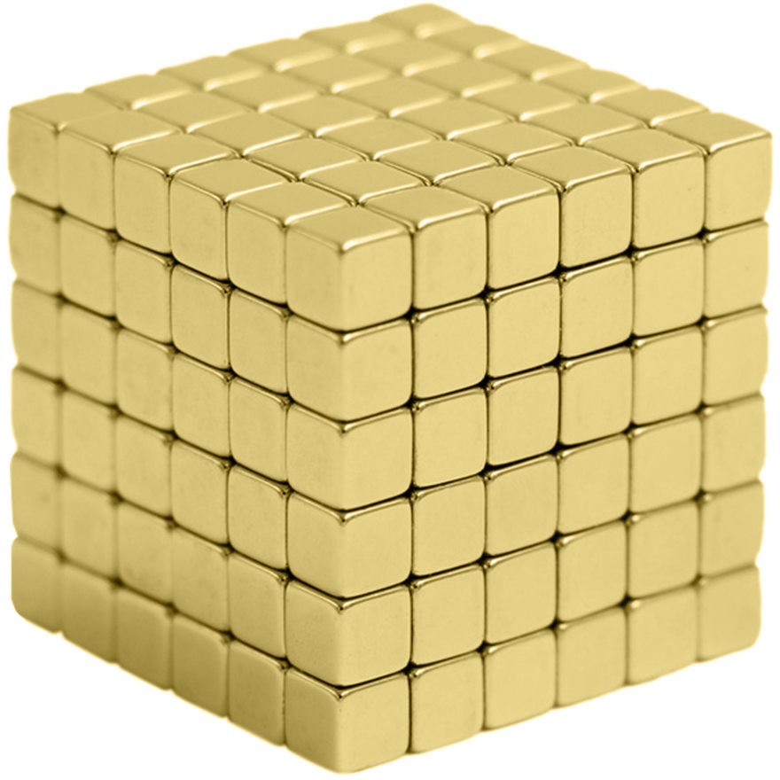 

Неокуб квадратный Neocube 216 кубиков 5мм в металлическом боксе (Золотой)