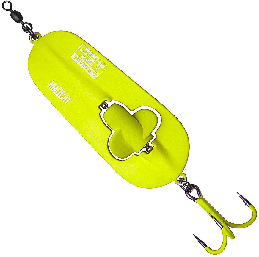 

Блесна DAM Madcat A-Static Rattlin Spoon 110 г тройник № 3/0 Fluo Yellow UV (66121)
