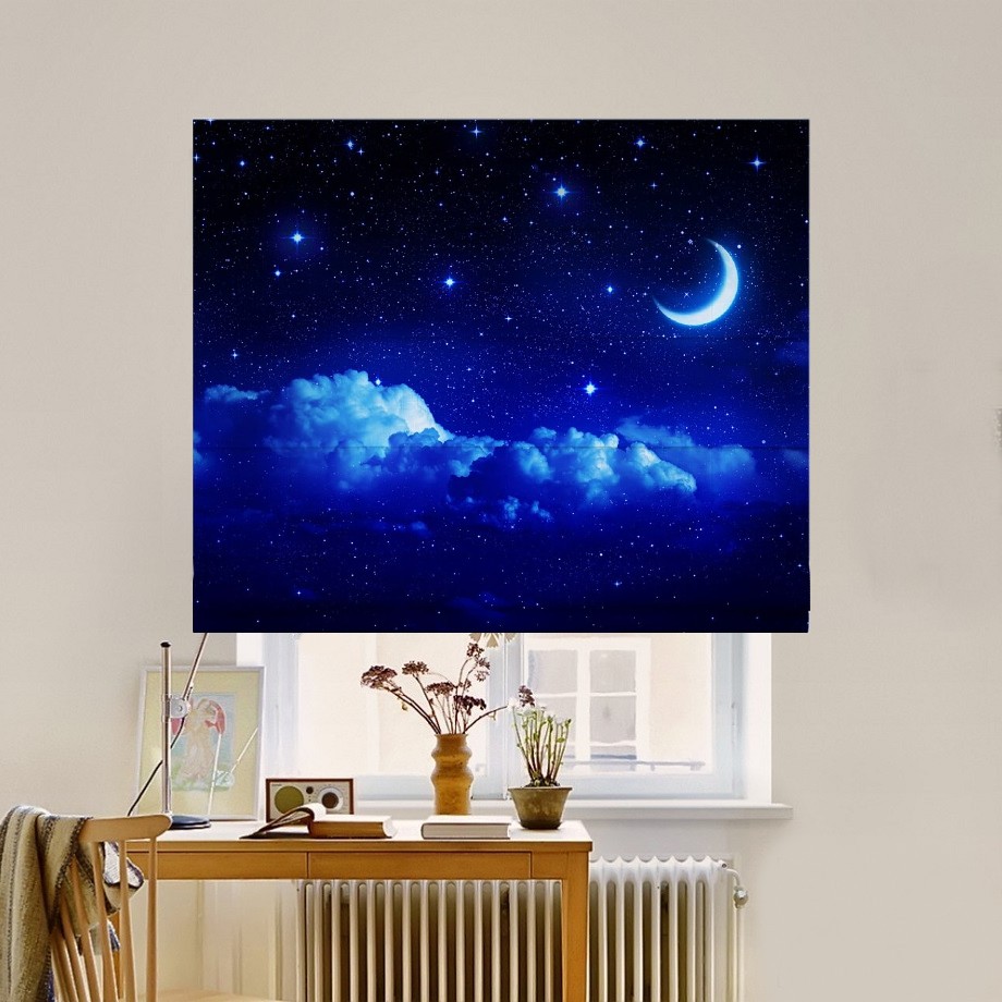 

Римская штора система Classic InHt Фотопечать Звездное небо 05-800 Джуси Велюр 250х170 см