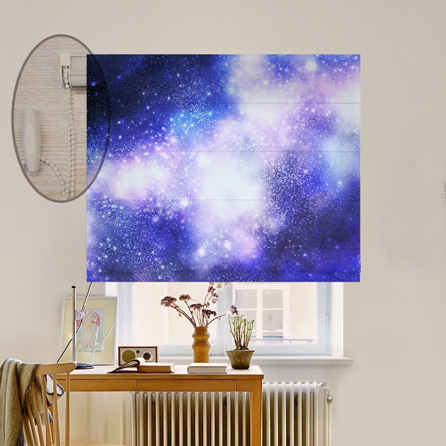 

Римская штора система Lux Coullise InHt Фотопечать Космос 07-018 Джуси Велюр 70х170 см