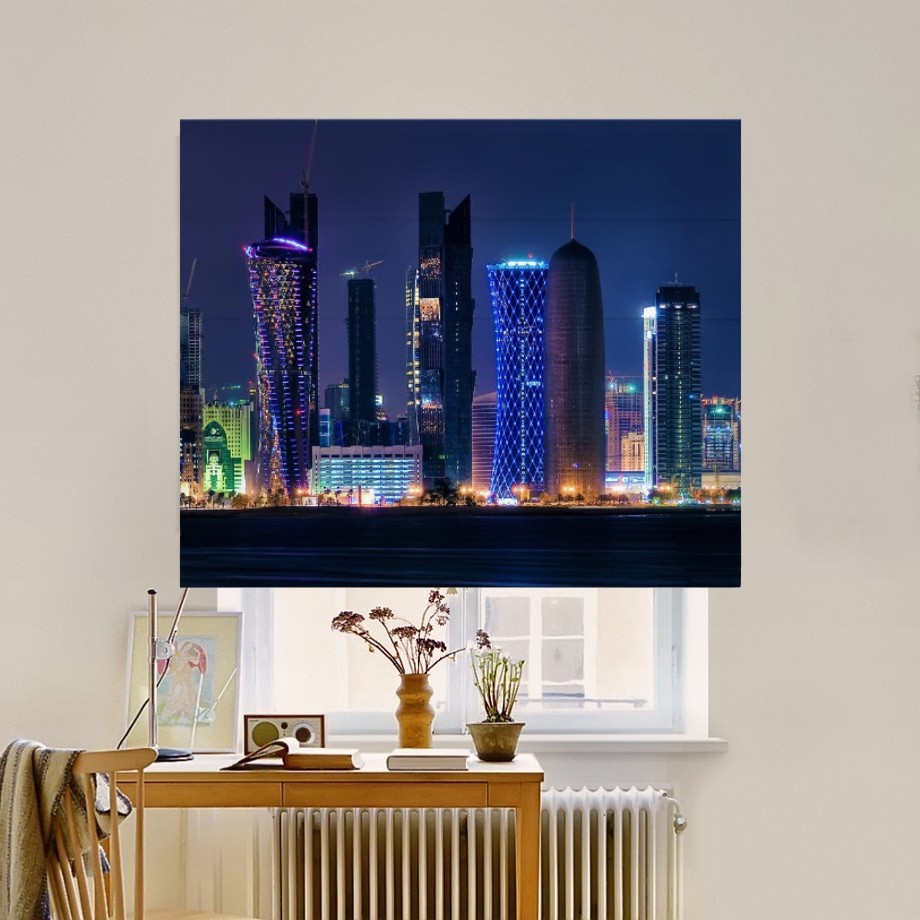 

Римская штора система Classic InHt Фотопечать Город 00-003 Джуси Велюр 120х170 см
