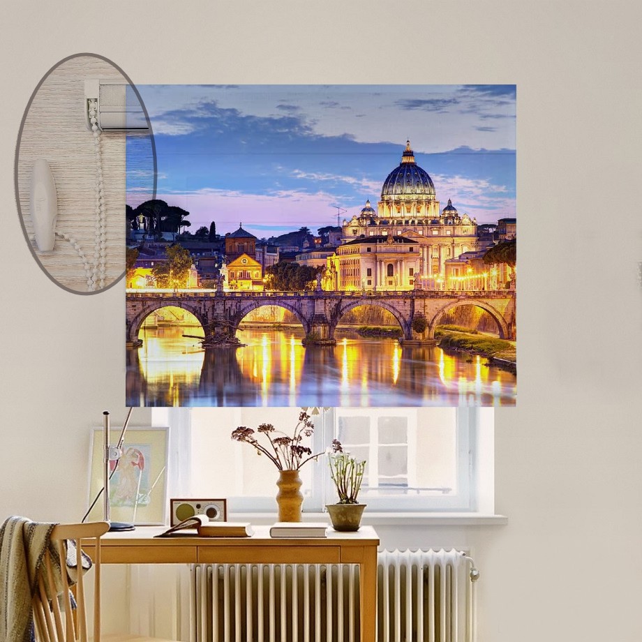 

Римская штора система Lux Coullise InHt Фотопечать Город 01-001 Джуси Велюр 240х170 см