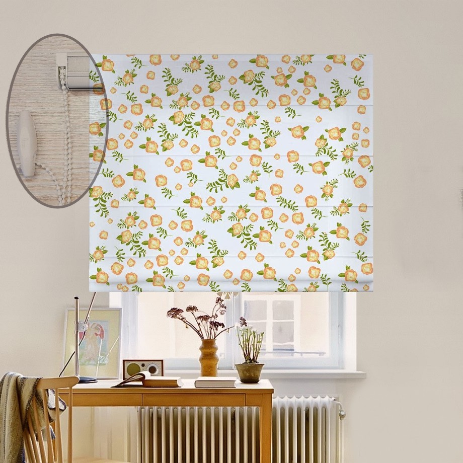 

Римская штора система Lux Coullise InHt Фотопечать Узор Цветы 02-069 Джуси Велюр 130х170 см