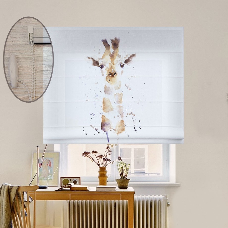 

Римская штора система Lux Coullise InHt Фотопечать Жираф 04-016 Джуси Велюр 100х170 см