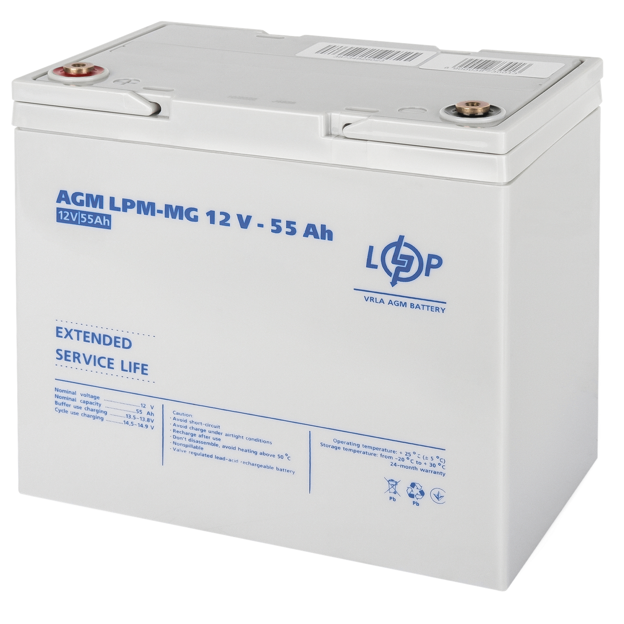  AGM LogicPower LPM MG 12V 55 Ah 