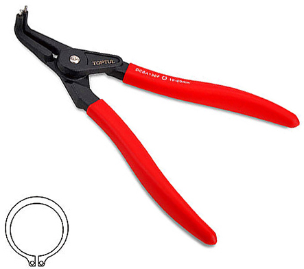 Круглогубцы Toptul для снятия стопорных колец 9" (разжим загнутые ...