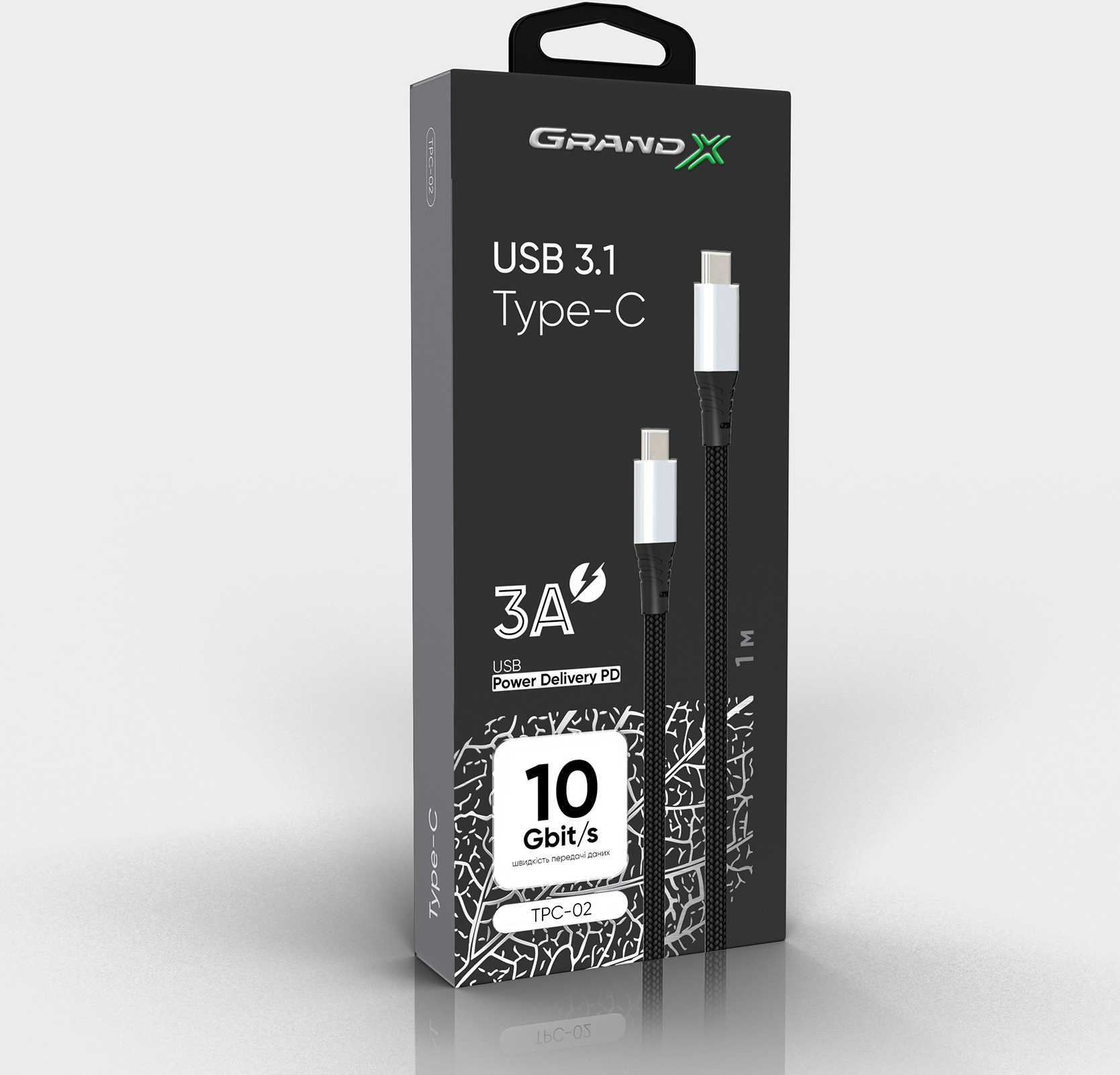 Кабель Grand-X USB Type-C 1 м Grey (TPC-02) – фото, отзывы, характеристики  в интернет-магазине ROZETKA | Купить в Украине: Киеве, Харькове, Днепре,  Одессе, Запорожье, Львове