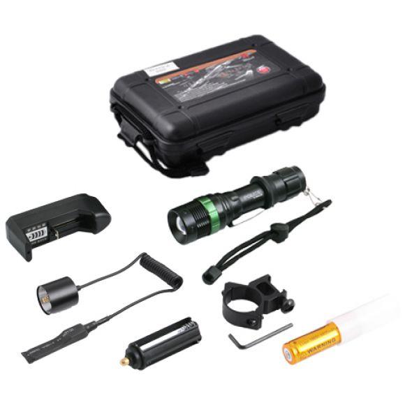 

Фонарь Police Q8455- XPE,под ружье,вынос.кнопка,1х8650/3хААА,ЗУ 220V,zoom,BOX