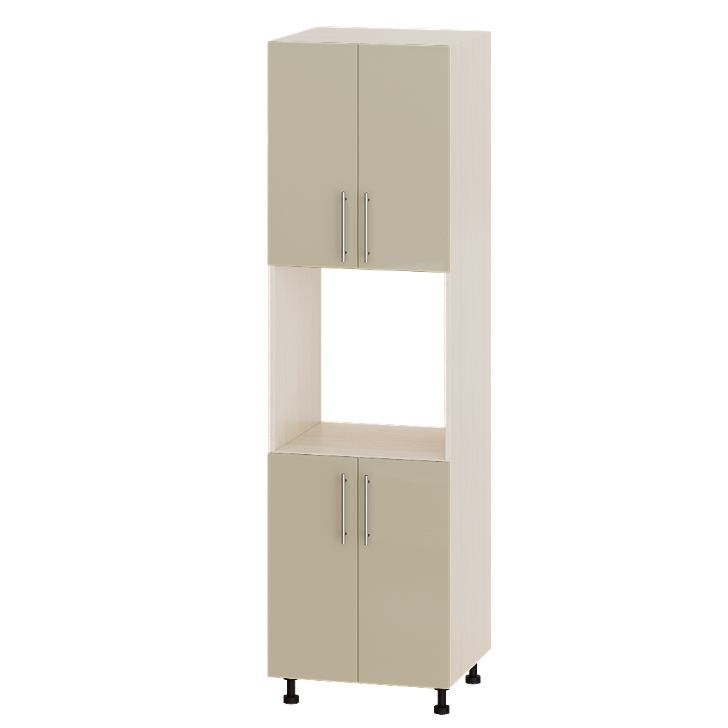 

Кухня Модерн Пенал модуль Н77-600 Латте Глянец - Дуб молочный 60х57х215см