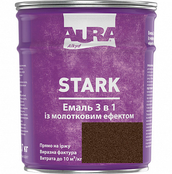 

Молотковая эмаль Aura® Stark 3 в 1 темно-коричневый №88 глянец 0.7 кг