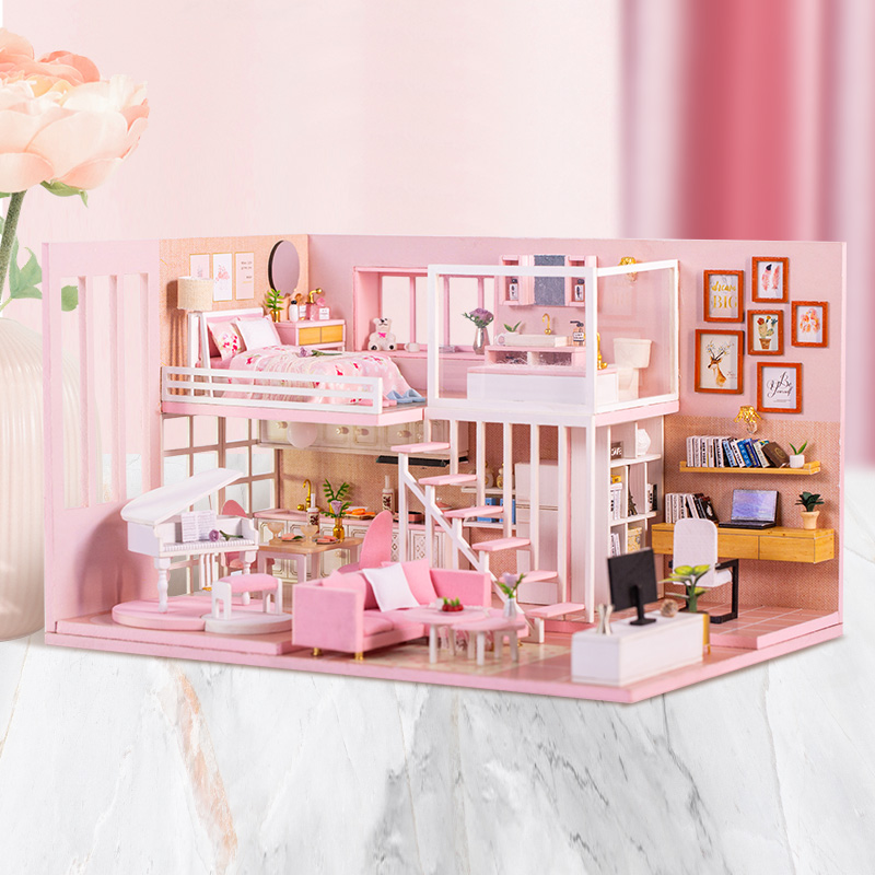 

DIY House румбокс миниатюрный сборный дом Dream Girl Heart (30130)