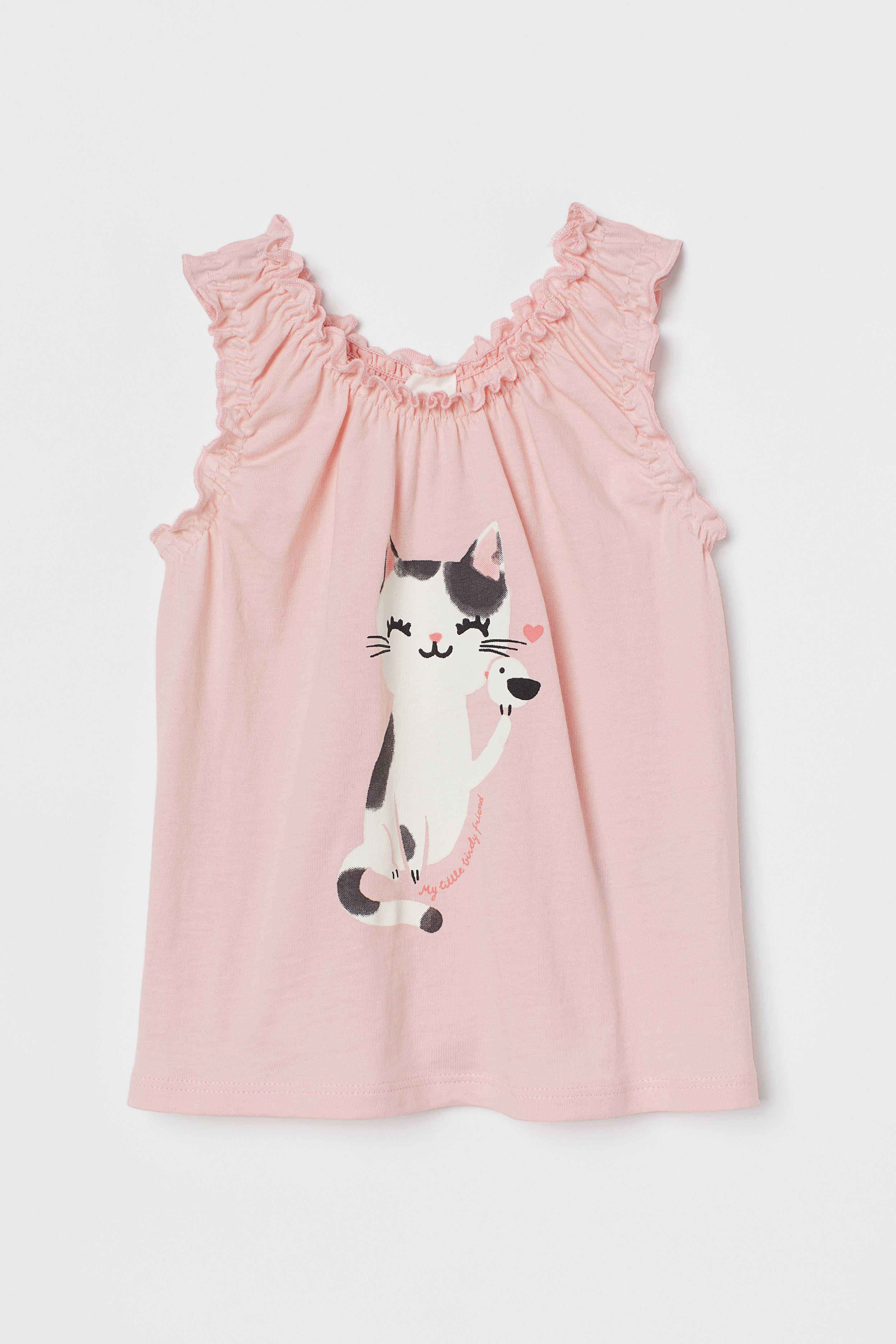 

Майка детская H&M с кошкой розовая 80
