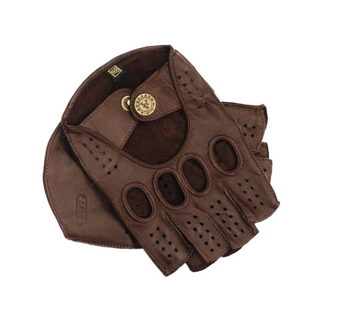 

Перчатки кожаные мужские митенки Alpa Gloves для водителей коричневые арт.1052-8 размер 8