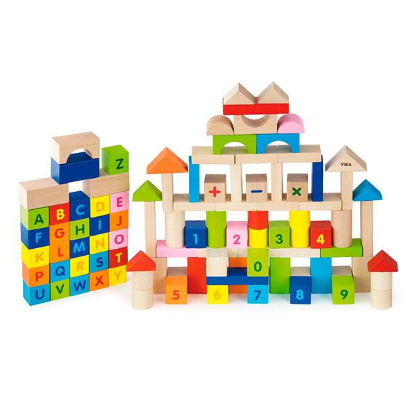 

Деревянные кубики Viga Toys Алфавит и числа 100 шт., 3 см (50288)