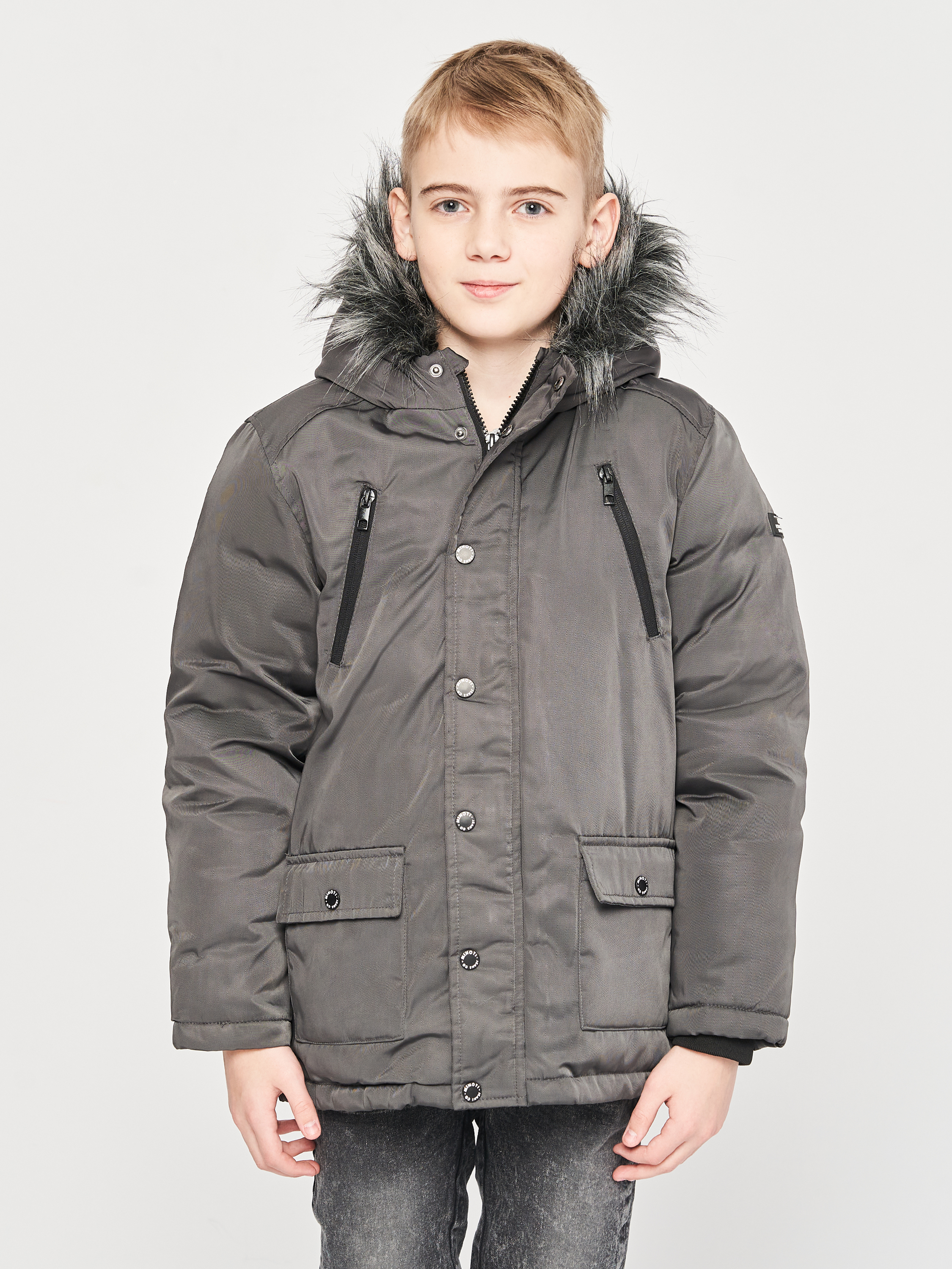 Акция на Дитяча зимова куртка для хлопчика Minoti 11COAT 22 37385JNR 98-104 см Темно-сіра от Rozetka