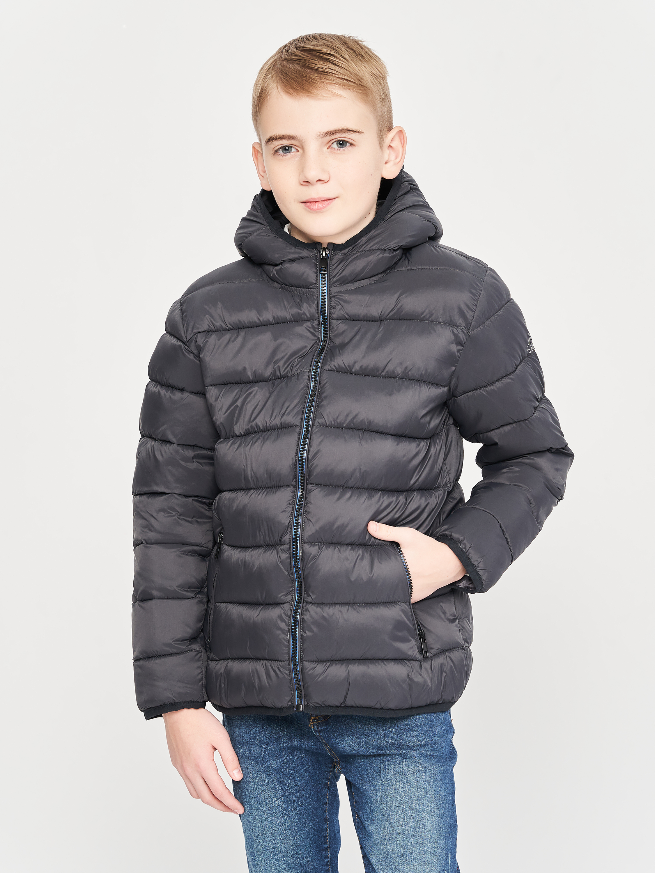 Акція на Дитяча демісезонна куртка для хлопчика Minoti 11COAT 3 37366KID 80-86 см Темно-сіра від Rozetka