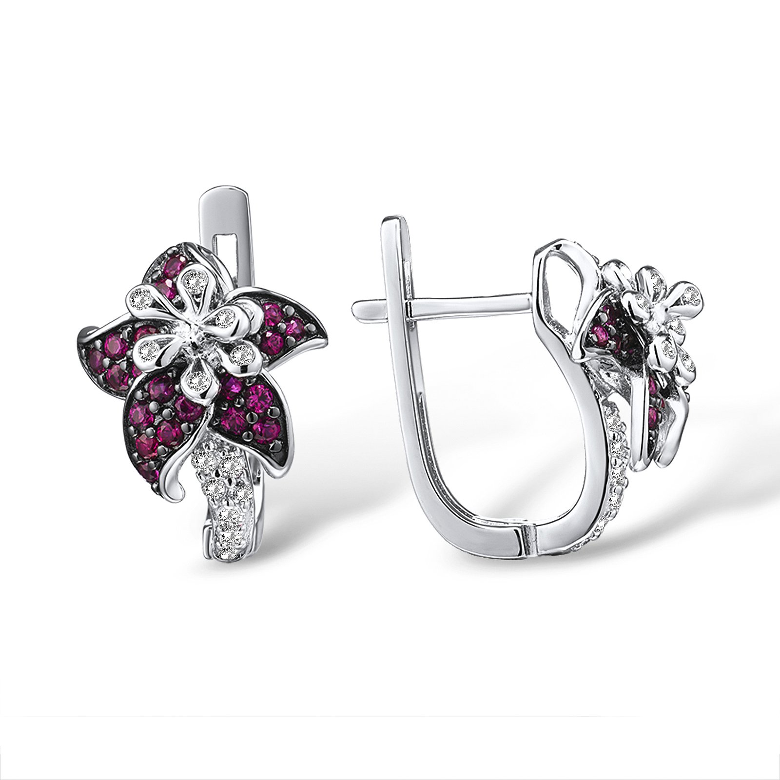 

Серьги из серебра с куб. циркониями и рубинами 1738535