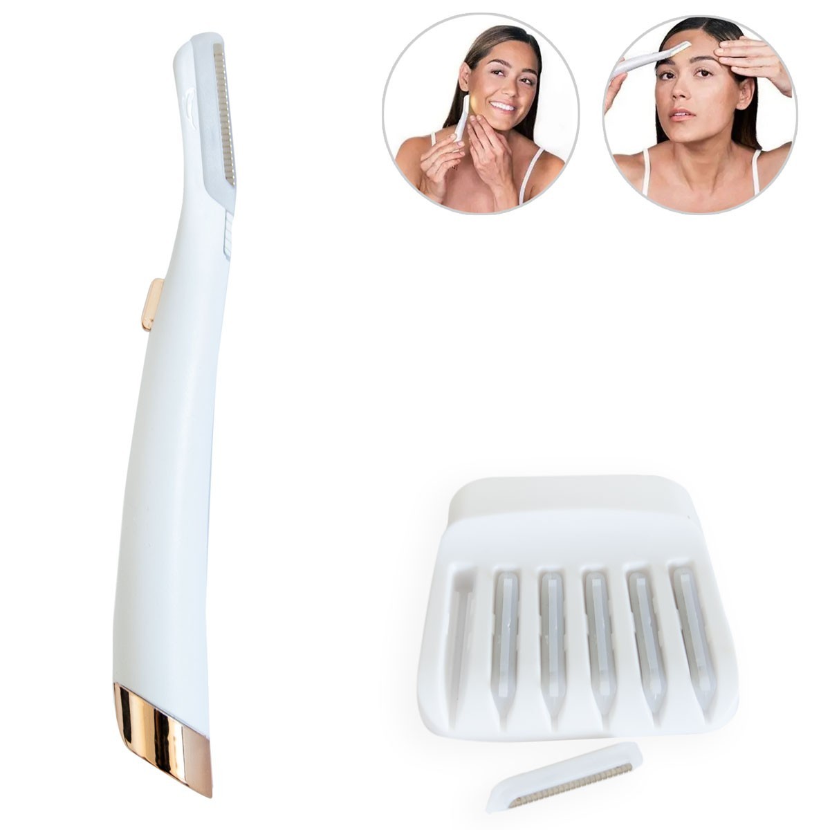 Женский триммер для лица с подсветкой Flawless Dermaplane Белый, бритва ...