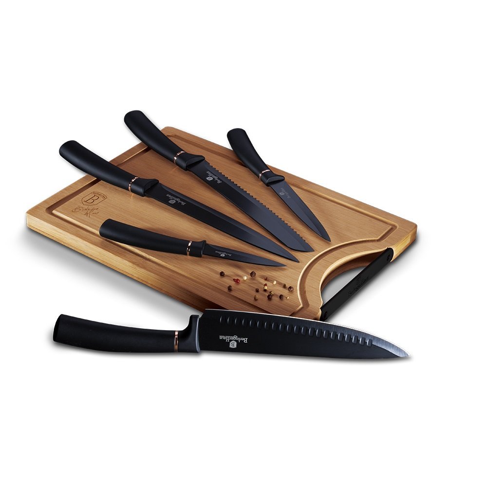 

Набор ножей с доской 6 предметов Berlinger Haus Black Rose Collection BH-2550