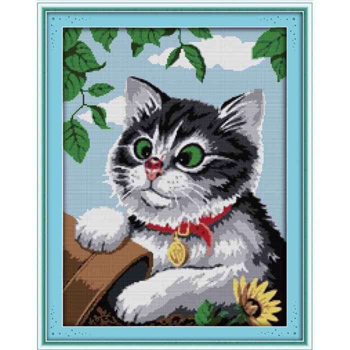 

Вышивка крестиком Идейка "Игривый котик" 47х61см D445