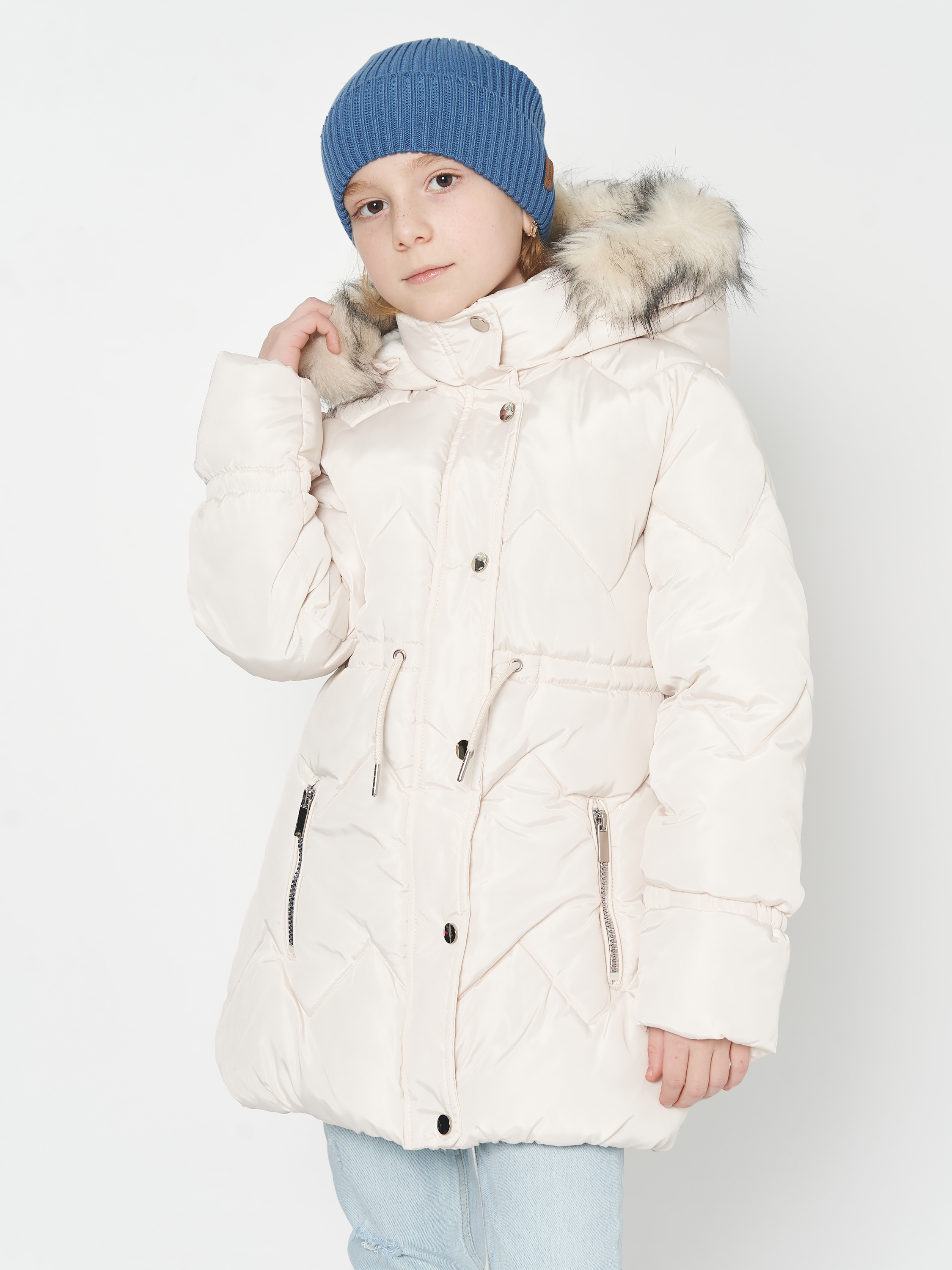 Акция на Підліткове зимове пальто для дівчинки Minoti Retreat 1 37169TEN 158-164 см Кремове от Rozetka