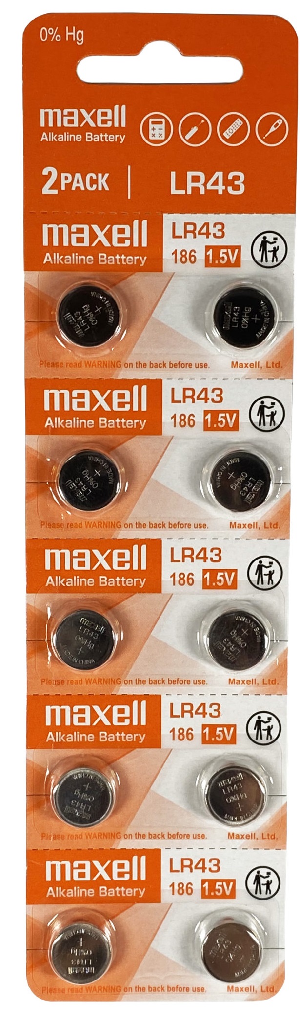Батарейка Maxell LR43/AG12 10PK (5X2) BLISTER (6813431) – низкие цены ...