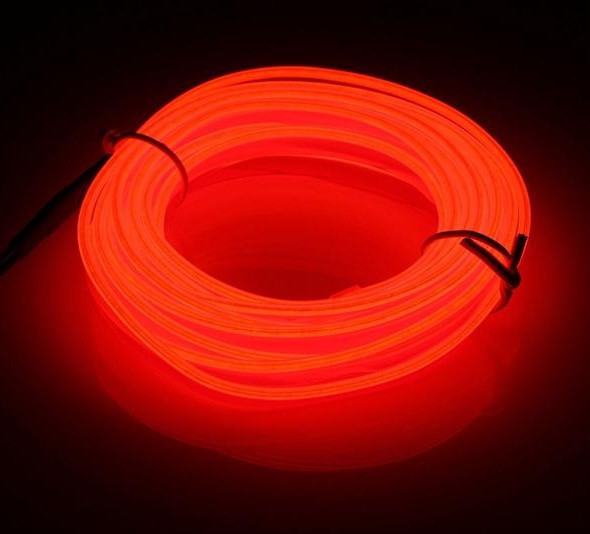 

Гибкий светодиодный неон LTL Красный Neon Glow Light Red - 3 метра ленты на батарейках 2 AA neon3mAA_red
