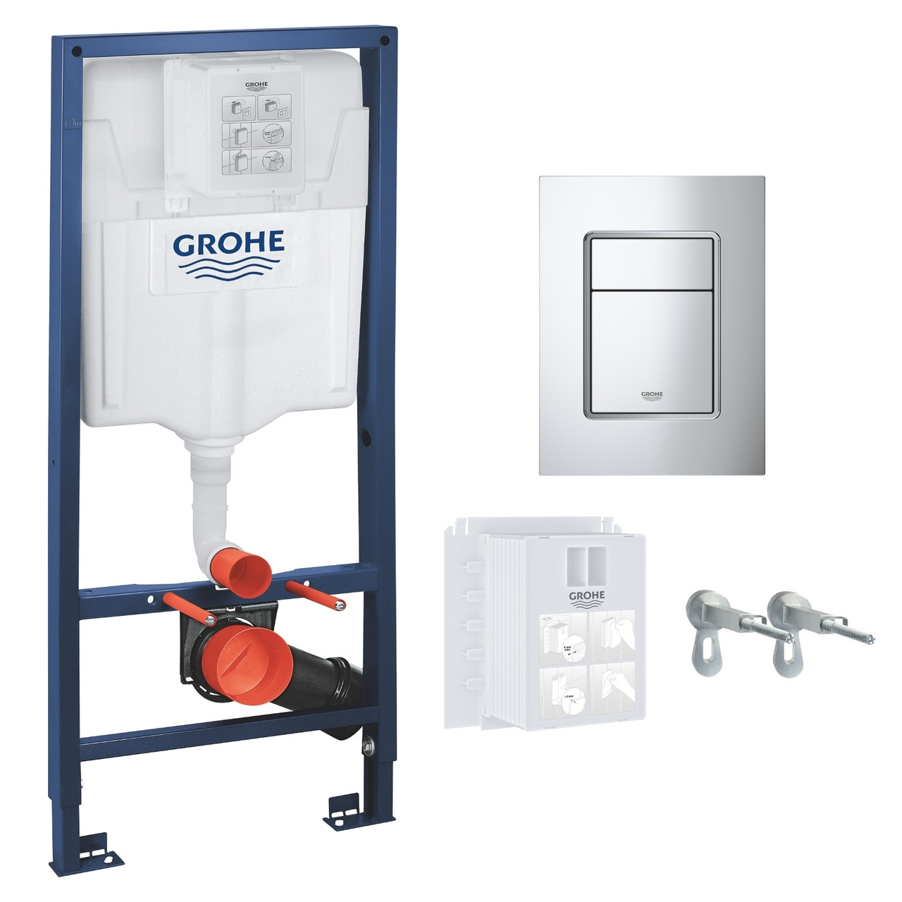 

Инсталляция Grohe Rapid SL 3в1 бачок крепеж кнопка хром двойной слив 37535000