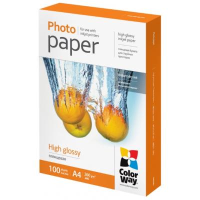 

Бумага ColorWay A4, 260г, glossy, 100л, карт.уп. (PG260100A4)