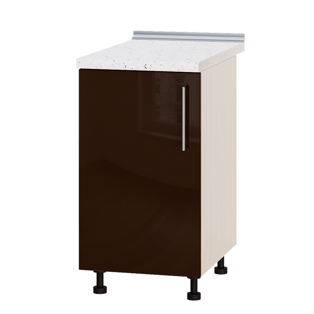 

Кухня Модерн модуль Низ Н83-450 Шоколад Глянец - Дуб молочный 45х47х82см + столешница