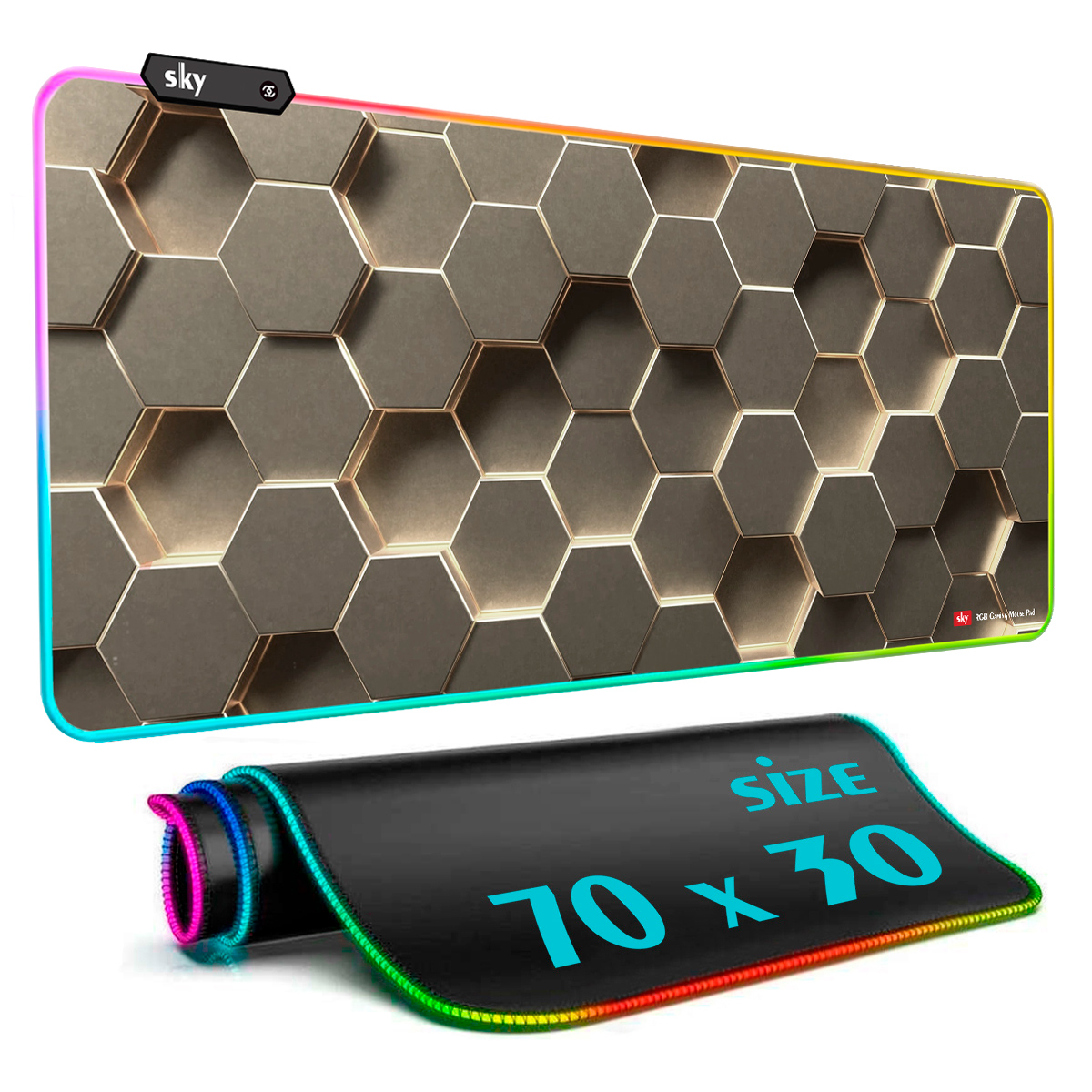 Геймерский коврик для мышки SKY (GMS-WT 7030/155-2) Hexagon / RGB ...