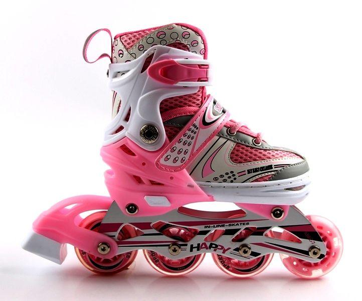 

Детские раздвижные Роликовые коньки Happy Pink размер 34-37 (SD 518333674-M)