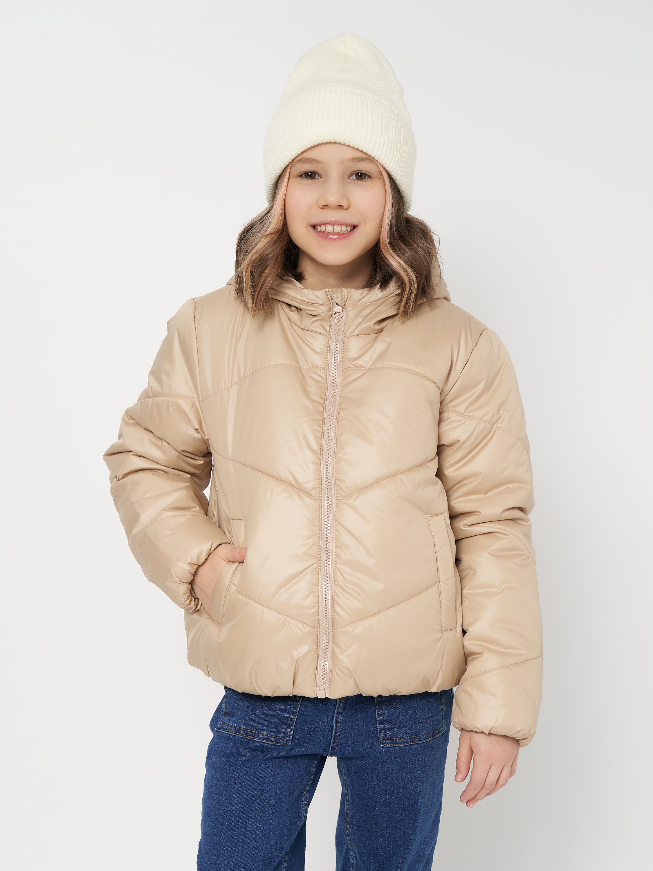 Акція на Дитяча демісезонна куртка для дівчинки Coccodrillo Outerwear Girl Kids ZC2152701OGK-002 110 см Бежева від Rozetka
