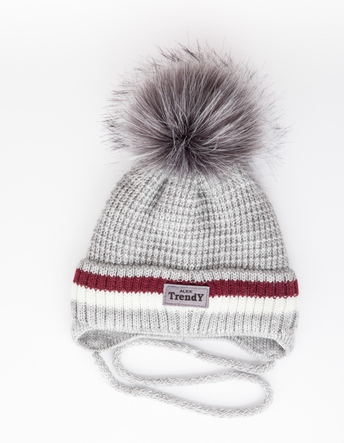 

Дитяча зимова шапка Тренд світло-сірий 44-48 см. Alex