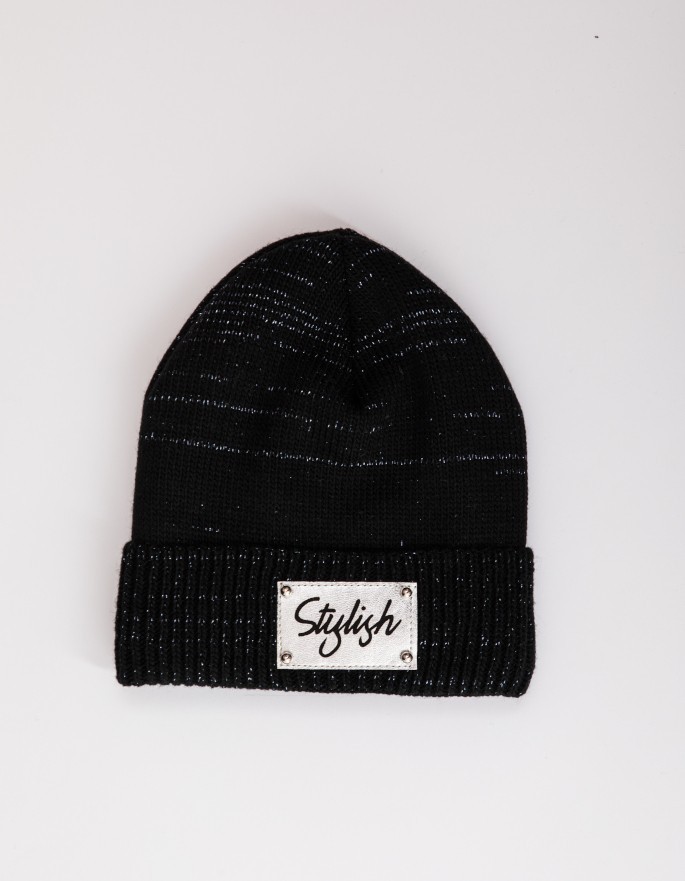 

Дитяча зимова шапка Жасмін чорний 48-52 см. Alex