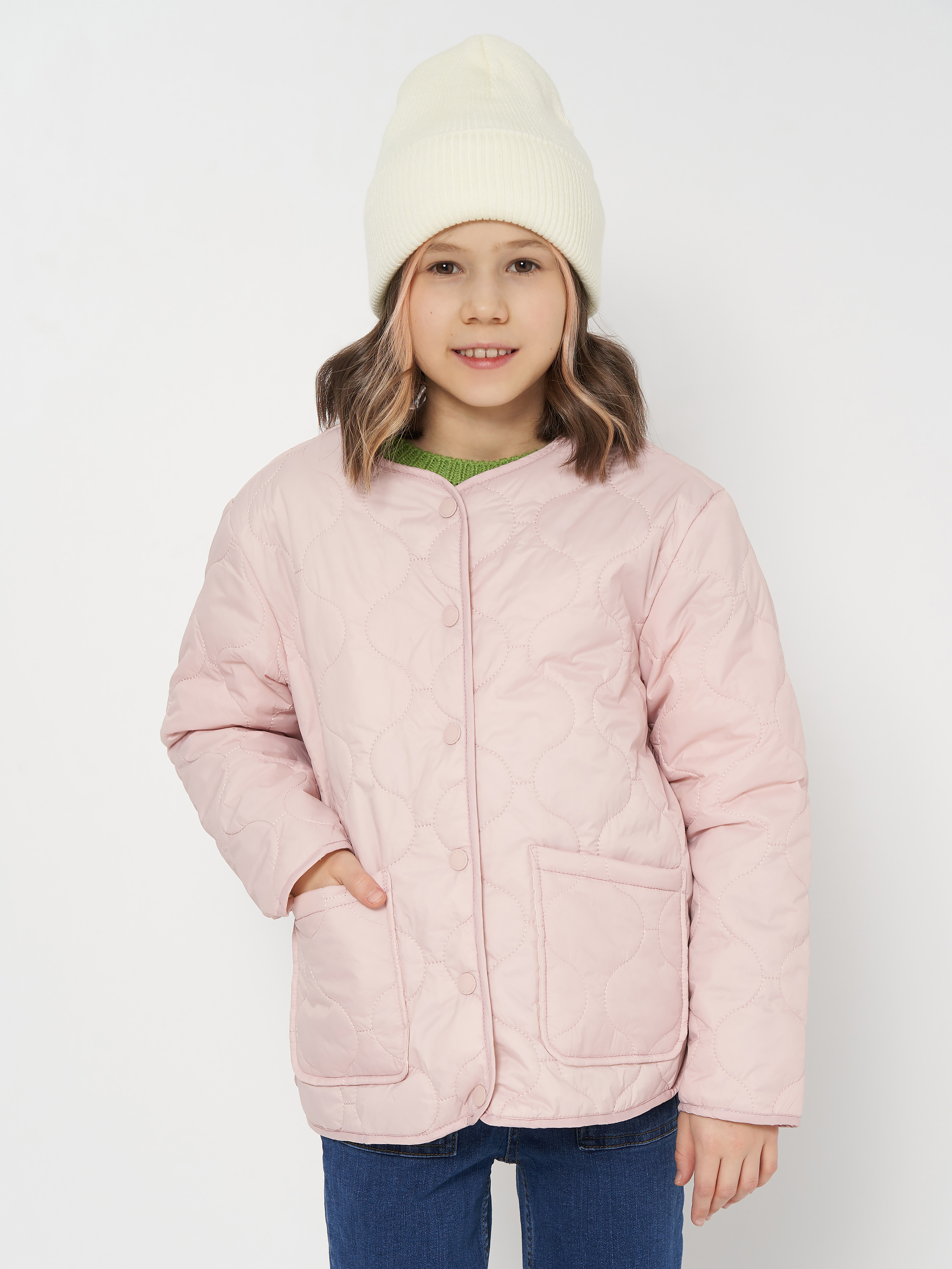 Акция на Дитяча демісезонна куртка для дівчинки Coccodrillo Flower WC2152201FLO-033 98 см Пудровий/Рожевий от Rozetka
