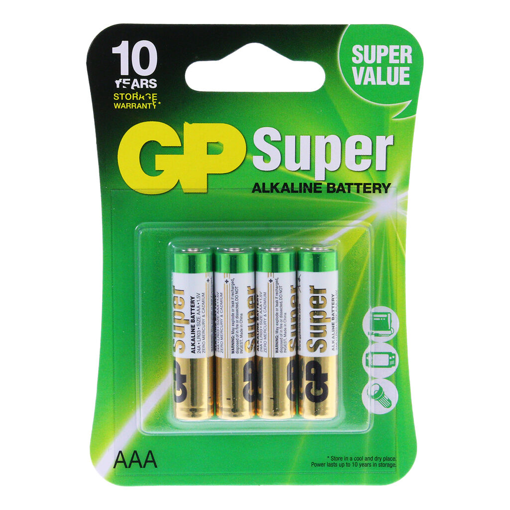 Батарейка ААА GP 24A-U4 Super Alkaline, LR03, 1x4шт. – фото, отзывы ...