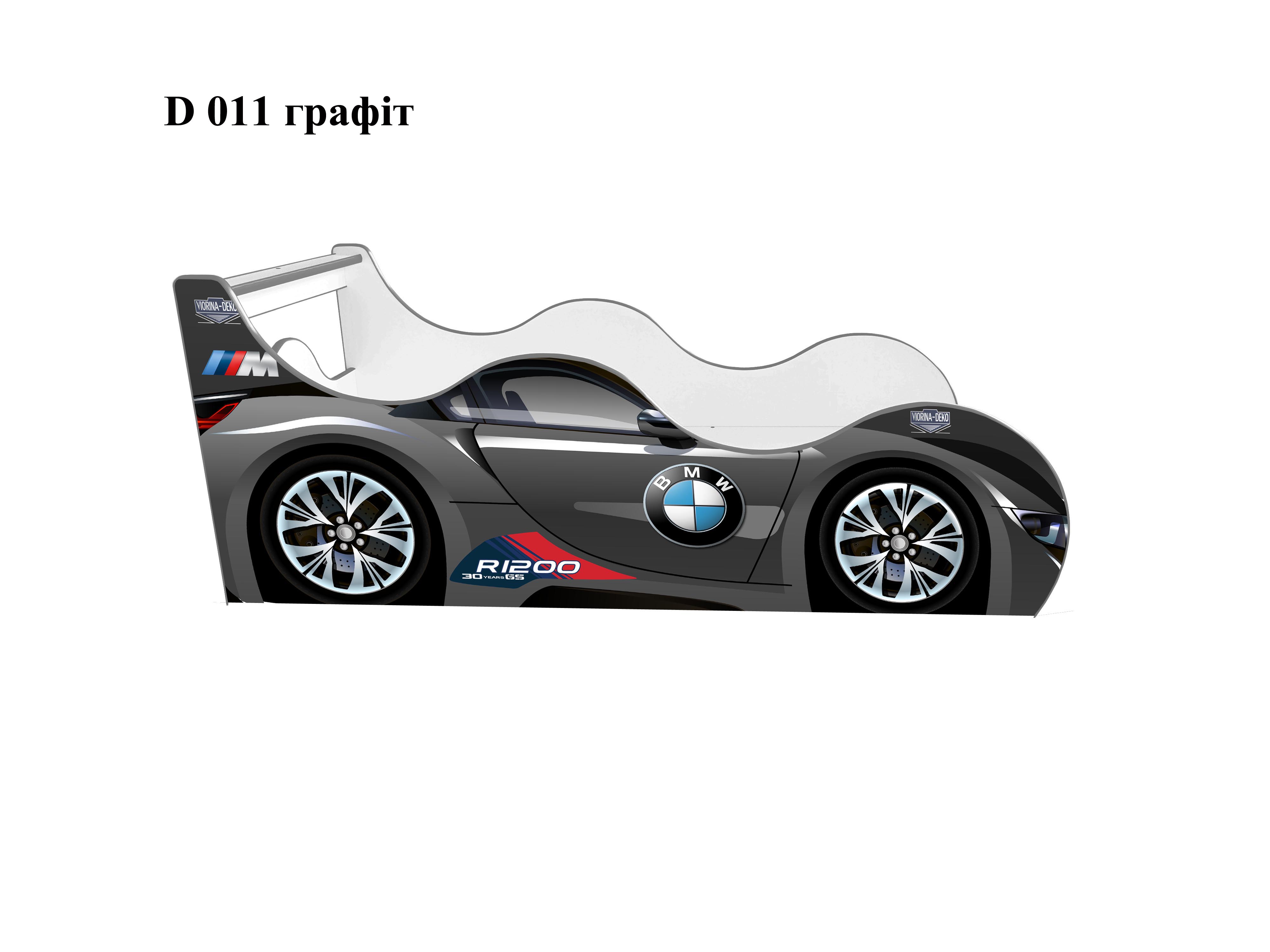 

Кровать машина Драйв D 011 из ЛДСП 80х170 графитовый Viorina-Deko