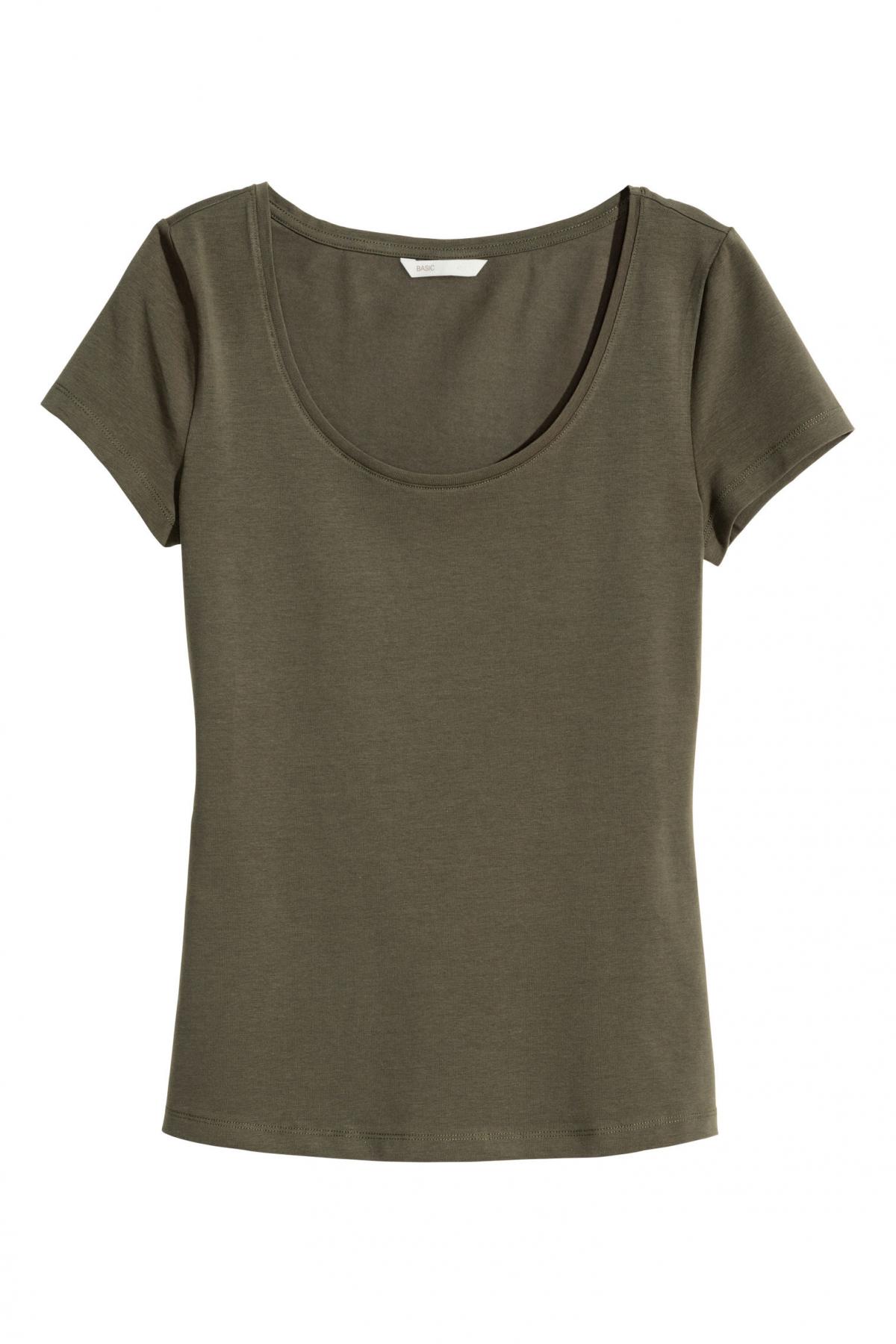 

Трикотажная футболка H&M  Хаки, Трикотажная футболка H&M xs Хаки