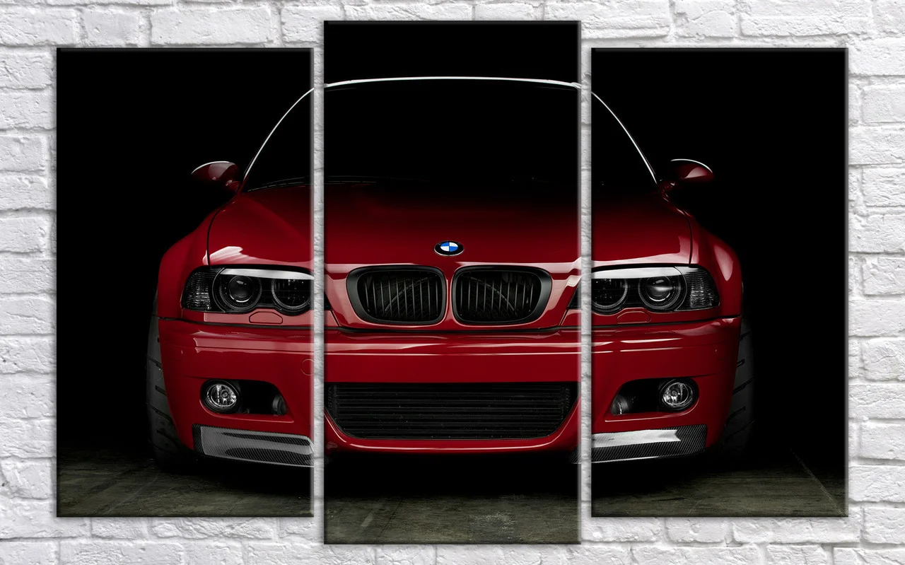 

Модульная картина на холсте из 3-х частей "BMW" 106*160 см