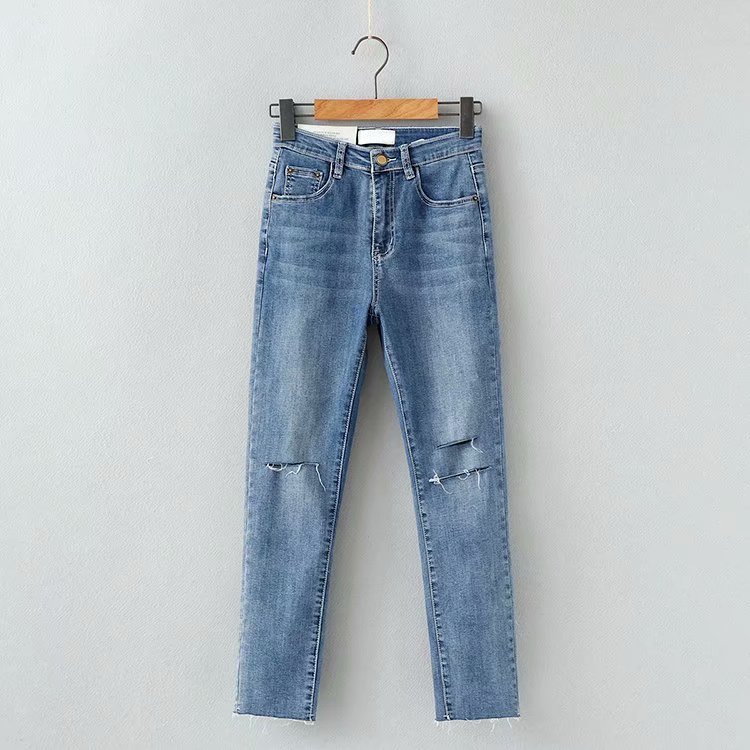 

Джинсы женские с прорезями и потертостями Loch Berni Fashion (L) Синий