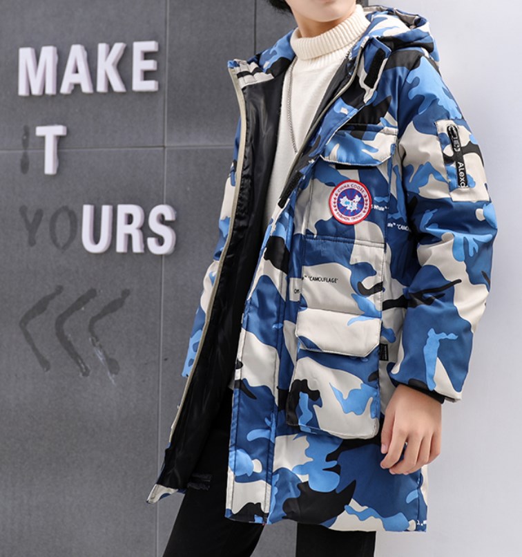 

Куртка-парка детская демисезонная Blue camouflage Berni Kids (120) Синий (55998)