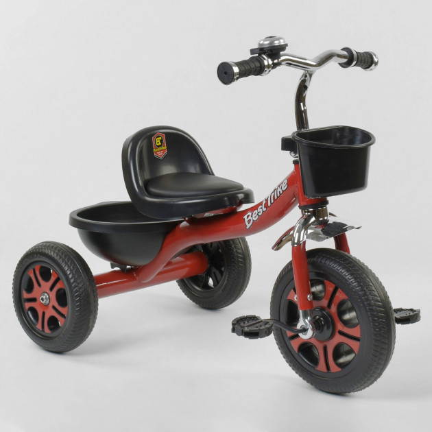 

Велосипед 3-х колёсный LM-1355 Best Trike, красный, пено колесо, переднее d=26см, заднее d=20см, звоночек, 2 корзины